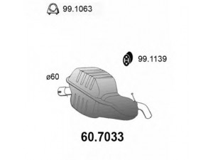 ASSO 60.7033 galinis duslintuvas 
 Išmetimo sistema -> Duslintuvas
30671442, 30671443, 30671444, 30672360