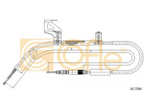 COFLE 10.7586 trosas, stovėjimo stabdys 
 Stabdžių sistema -> Valdymo svirtys/trosai
4B0609721AC, 4B0609721M, 4B0609721R