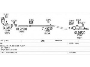 MTS C260590007049 išmetimo sistema 
 Išmetimo sistema -> Išmetimo sistema, visa