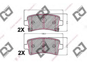 DJ PARTS BP2213 stabdžių trinkelių rinkinys, diskinis stabdys 
 Techninės priežiūros dalys -> Papildomas remontas
13237765, 13237766, 13338368, 13343450
