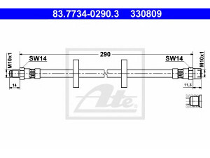 ATE 83.7734-0290.3 stabdžių žarnelė 
 Stabdžių sistema -> Stabdžių žarnelės
861 611 707 A, 861 611 707 B, 861 611 707 C