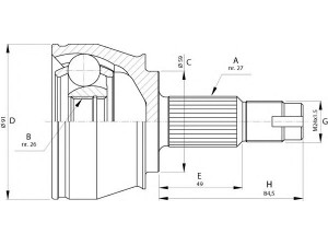 OPEN PARTS CVJ5712.10 jungčių komplektas, kardaninis velenas 
 Ratų pavara -> Sujungimai/komplektas
46307934, 46308773