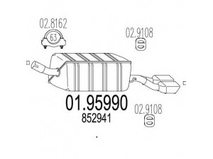 MTS 01.95990 galinis duslintuvas 
 Išmetimo sistema -> Duslintuvas
852941
