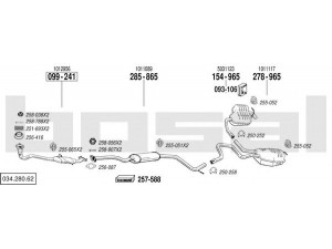 BOSAL 034.280.62 išmetimo sistema 
 Išmetimo sistema -> Išmetimo sistema, visa