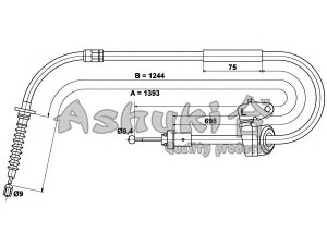 ASHUKI HRK12774 trosas, stovėjimo stabdys 
 Stabdžių sistema -> Valdymo svirtys/trosai
34 40 6 769 955