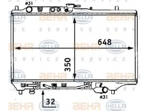 HELLA 8MK 376 707-671 radiatorius, variklio aušinimas 
 Aušinimo sistema -> Radiatorius/alyvos aušintuvas -> Radiatorius/dalys
B547 15 200 A, B547 15 200 C