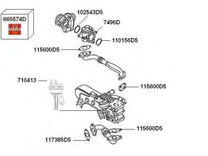 WAHLER 7900414 išmetamųjų dujų recirkuliacija 
 Variklis -> Išmetimo emisijos valdymas -> Prekių paieška pagal schemą