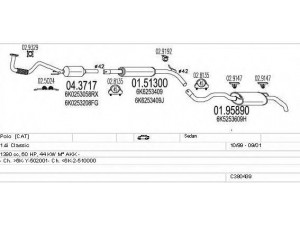 MTS C380439001627 išmetimo sistema 
 Išmetimo sistema -> Išmetimo sistema, visa