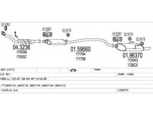 MTS C260278006184 išmetimo sistema 
 Išmetimo sistema -> Išmetimo sistema, visa