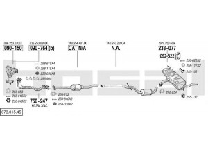 BOSAL 073.015.45 išmetimo sistema 
 Išmetimo sistema -> Išmetimo sistema, visa