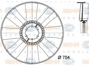 HELLA 8MV 376 733-181 ventiliatoriaus ratas, variklio aušinimas 
 Aušinimo sistema -> Radiatoriaus ventiliatorius
906 205 04 06, A 906 205 04 06