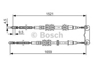BOSCH 1 987 477 769 trosas, stovėjimo stabdys 
 Stabdžių sistema -> Valdymo svirtys/trosai
90447335, 9191225, 9191225