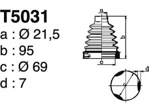 DEPA T5031 gofruotoji membrana, kardaninis velenas 
 Ratų pavara -> Gofruotoji membrana
7701209992