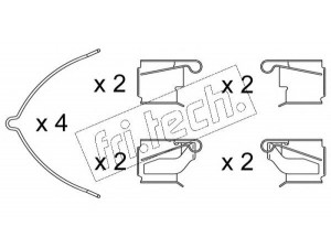 fri.tech. KIT.063 priedų komplektas, diskinių stabdžių trinkelės