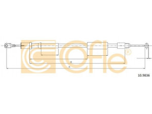 COFLE 10.9836 trosas, stovėjimo stabdys 
 Stabdžių sistema -> Valdymo svirtys/trosai
6394203685, 6394270538, A6394203685
