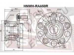 ASVA HNWH-RAA50R rato stebulė 
 Ašies montavimas/vairavimo mechanizmas/ratai -> Rato stebulė/montavimas -> Rato stebulė
42200-SZ3-951