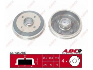 ABE C6P002ABE stabdžių būgnas 
 Stabdžių sistema -> Būgninis stabdys -> Stabdžių būgnas
95637178, 4247.25, 4247.31