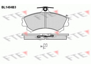 FTE BL1404B3 stabdžių trinkelių rinkinys, diskinis stabdys 
 Techninės priežiūros dalys -> Papildomas remontas
MR 235 557, MR 249 241, MR 389 520