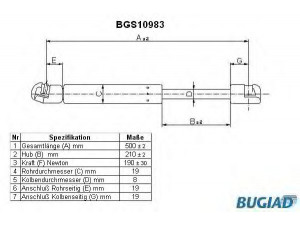 BUGIAD BGS10983 dujinė spyruoklė, gaubtas 
 Kėbulas -> Dujinės spyruoklės
6E0823359B
