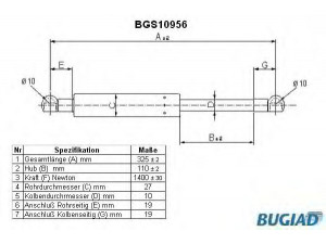 BUGIAD BGS10956 dujinė spyruoklė, bagažinė 
 Priedai -> Bagažinė/pakrovimo skyrius
001 980 80 64