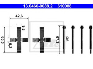 ATE 13.0460-0088.2 priedų komplektas, diskinių stabdžių trinkelės 
 Stabdžių sistema -> Diskinis stabdys -> Stabdžių dalys/priedai
271831, 272643