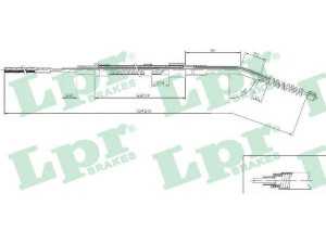 LPR C0067B trosas, stovėjimo stabdys 
 Stabdžių sistema -> Valdymo svirtys/trosai
34411154401, 34411154681