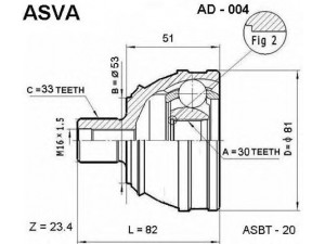 ASVA AD-004 jungčių komplektas, kardaninis velenas 
 Ratų pavara -> Sujungimai/komplektas
893407311D, 893498099B, 893498099F