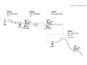 DINEX 350000032_08 išmetimo sistema 
 Išmetimo sistema -> Išmetimo sistema, visa