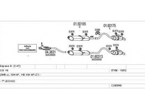 MTS C280648009021 išmetimo sistema 
 Išmetimo sistema -> Išmetimo sistema, visa