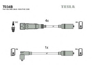 TESLA T034B uždegimo laido komplektas 
 Kibirkšties / kaitinamasis uždegimas -> Uždegimo laidai/jungtys
