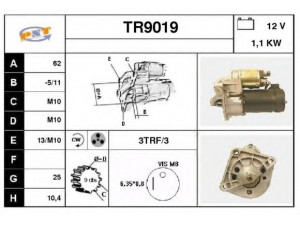 SNRA TR9019 starteris 
 Elektros įranga -> Starterio sistema -> Starteris
7700856260, 7701352126