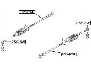 ASVA 0721-RW skersinės vairo trauklės galas 
 Vairavimas -> Vairo mechanizmo sujungimai
71742770, 48810-79J00, 48810-79J01