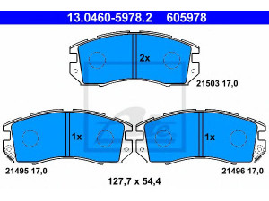 ATE 13.0460-5978.2 stabdžių trinkelių rinkinys, diskinis stabdys 
 Techninės priežiūros dalys -> Papildomas remontas
26296AA120, 26296AA121, 26296AA142
