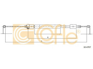 COFLE 10.4707 trosas, stovėjimo stabdys 
 Stabdžių sistema -> Valdymo svirtys/trosai
4745R0, 4745X9, 9639179280