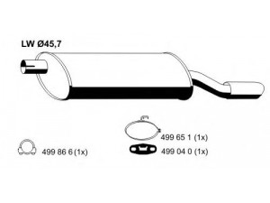 ERNST 042284 galinis duslintuvas 
 Išmetimo sistema -> Duslintuvas
58 52 991, 58 52 993, 8 52 930