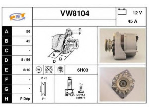 SNRA VW8104 kintamosios srovės generatorius
068903031C