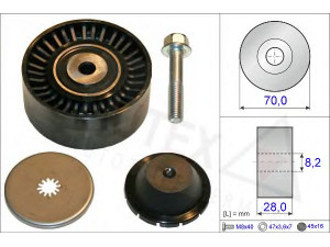 AUTEX 654830 kreipiantysis skriemulys, V formos rumbuotas diržas 
 Diržinė pavara -> V formos rumbuotas diržas/komplektas -> Laisvasis/kreipiamasis skriemulys
0 4891 660AA, 0 4891 660AA, 1341A008
