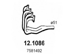 ASSO 12.1086 išleidimo kolektorius
7581482, 7581492