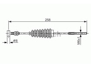 BOSCH 1 987 477 996 trosas, stovėjimo stabdys 
 Stabdžių sistema -> Valdymo svirtys/trosai
46410 42010