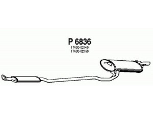 FENNO P6836 galinis duslintuvas 
 Išmetimo sistema -> Duslintuvas
17430-02140, 17430-02150, 17430-02170
