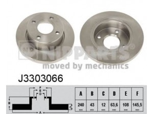 NIPPARTS J3303066 stabdžių diskas 
 Stabdžių sistema -> Diskinis stabdys -> Stabdžių diskas
1E03-33-251, 1E04-33-251, 1E05-33-251