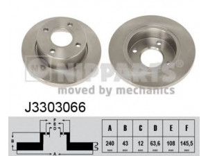 NIPPARTS J3303066 stabdžių diskas 
 Dviratė transporto priemonės -> Stabdžių sistema -> Stabdžių diskai / priedai
1E03-33-251, 1E04-33-251, 1E05-33-251