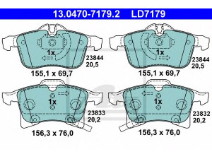 ATE 13.0470-7179.2 stabdžių trinkelių rinkinys, diskinis stabdys 
 Techninės priežiūros dalys -> Papildomas remontas
16 05 080, 16 05 099, 16 05 177