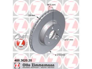 ZIMMERMANN 400.3620.20 stabdžių diskas 
 Dviratė transporto priemonės -> Stabdžių sistema -> Stabdžių diskai / priedai
211 421 09 1264, 211 421 0912