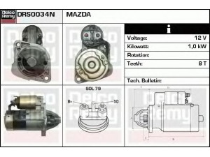 DELCO REMY DRS0034N starteris 
 Elektros įranga -> Starterio sistema -> Starteris
ZJ01-18-400, M000T91381