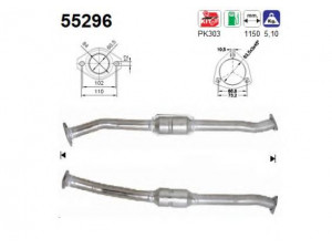 AS 55296 katalizatoriaus keitiklis 
 Išmetimo sistema -> Katalizatoriaus keitiklis
1313583080, 1319603080, 1705CV