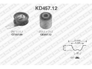 SNR KD457.12 paskirstymo diržo komplektas 
 Techninės priežiūros dalys -> Papildomas remontas
028109243, 028109244B, 028198119B
