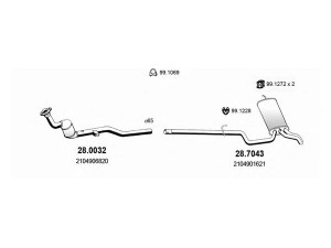 ASSO ART1385 išmetimo sistema 
 Išmetimo sistema -> Išmetimo sistema, visa