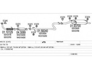 MTS C290180011806 išmetimo sistema 
 Išmetimo sistema -> Išmetimo sistema, visa