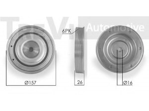 TREVI AUTOMOTIVE PC1016 skriemulys, alkūninis velenas 
 Diržinė pavara -> Dirželio skriemulys
0515Q8, 96433541, 9643354180, 1231959